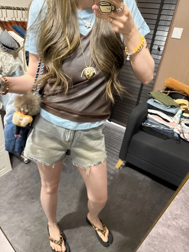 【思含】夏季设计感真两件时尚短袖套装