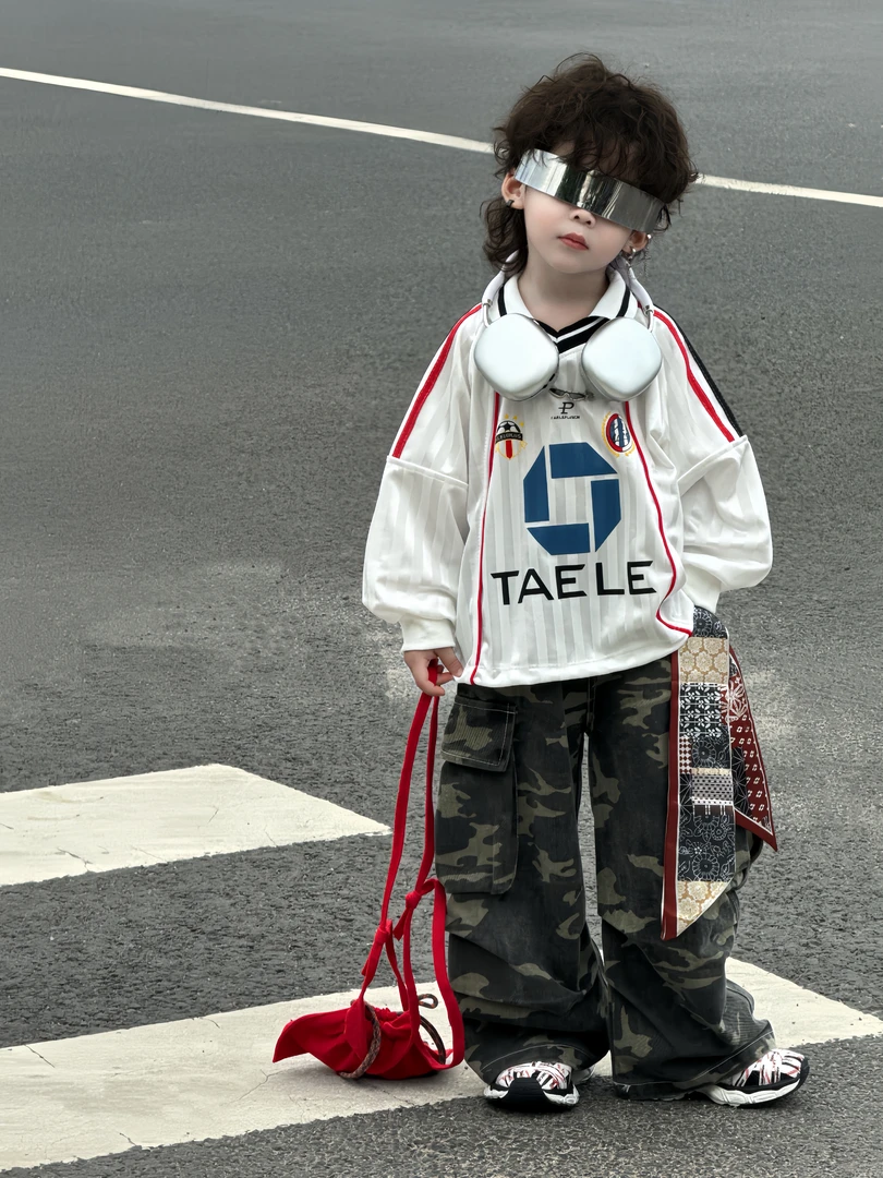 男童秋季套装2025新款潮流拼接撞色长袖卫衣工装裤两件套套装