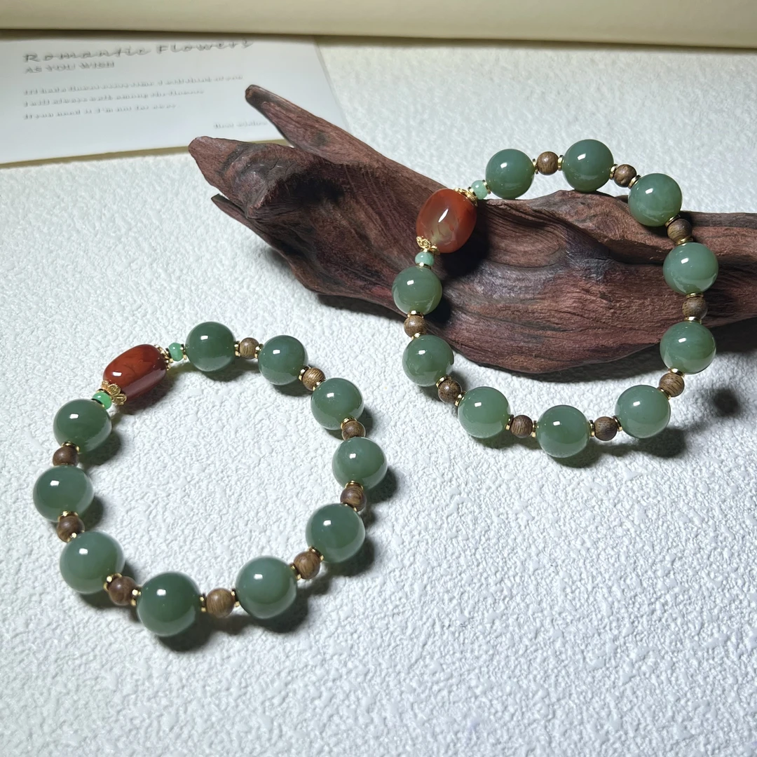 【小宝珠宝】22 T15565-和田玉DIY单圈手串-多样性发一件-11.5mm