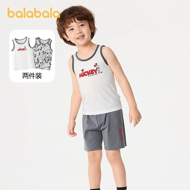 【迪士尼IP】巴拉巴拉儿童背心无袖打底吊带男女童睡衣抗菌两件装