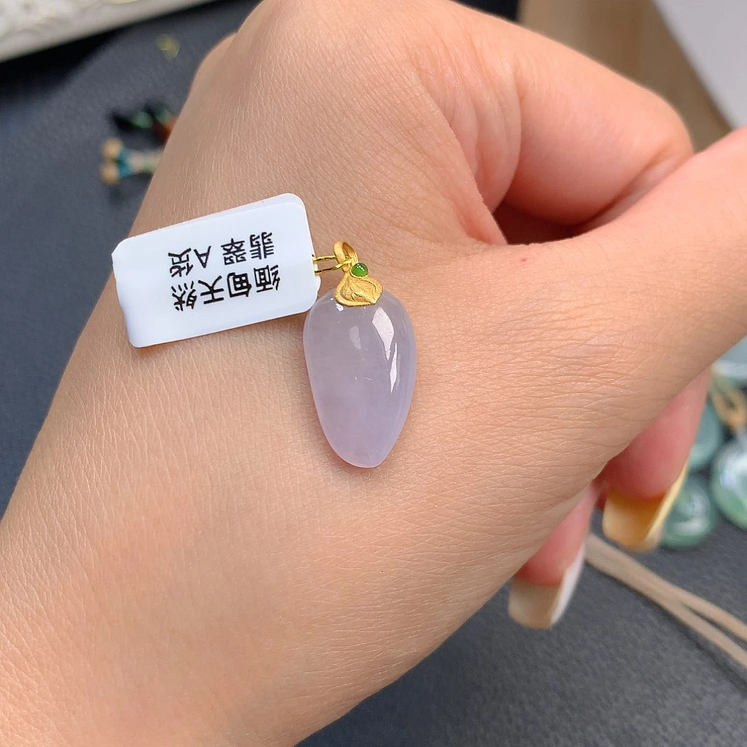 吊坠(不含链)18K金镶嵌翡翠翡翠