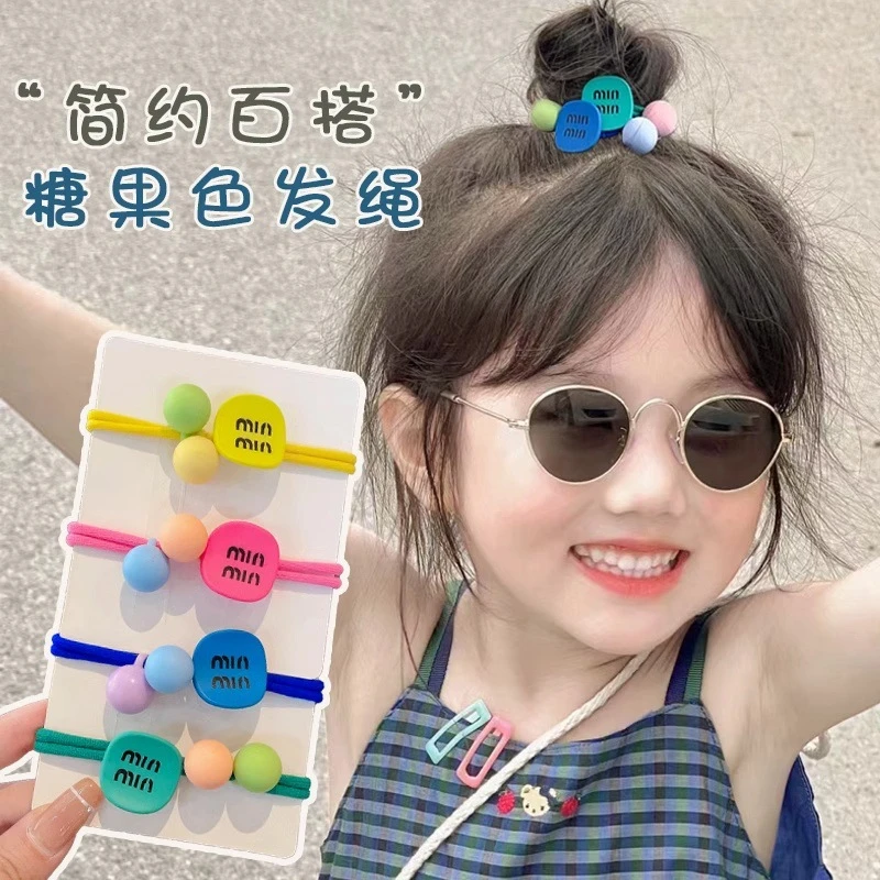 韩国儿童皮筋扎头发圈耐用彩色马尾发绳学生小女孩宝宝高弹力发圈