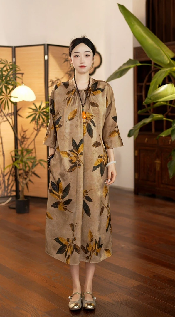 熙千金【金枝玉叶】双面穿时髦服装宽松袍子网红时尚新款女装连衣裙