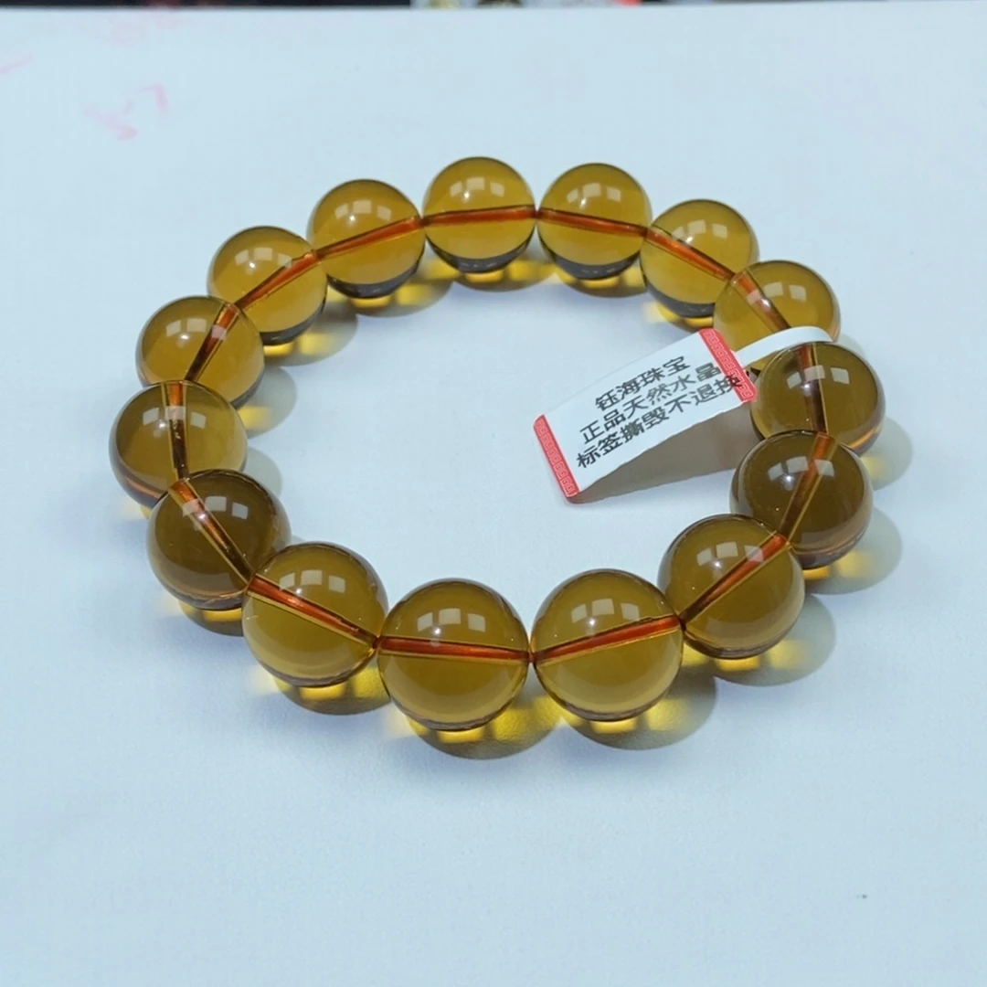 黄水晶手串未镶嵌水晶15mm