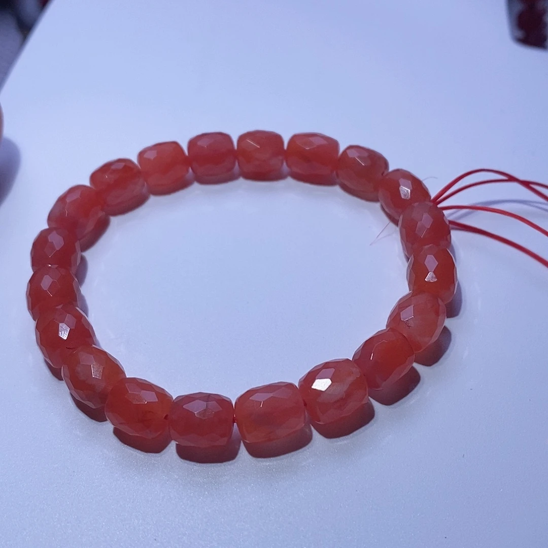 韩***韆南红玛瑙未镶嵌手串卡8