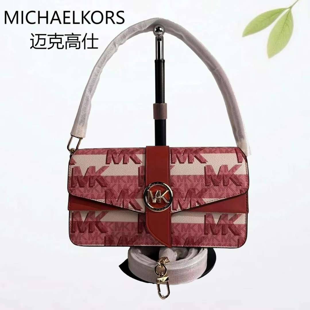 99新 MICHAEL KORS/迈克高仕 红白老花酒神包G25804544底长25X14
