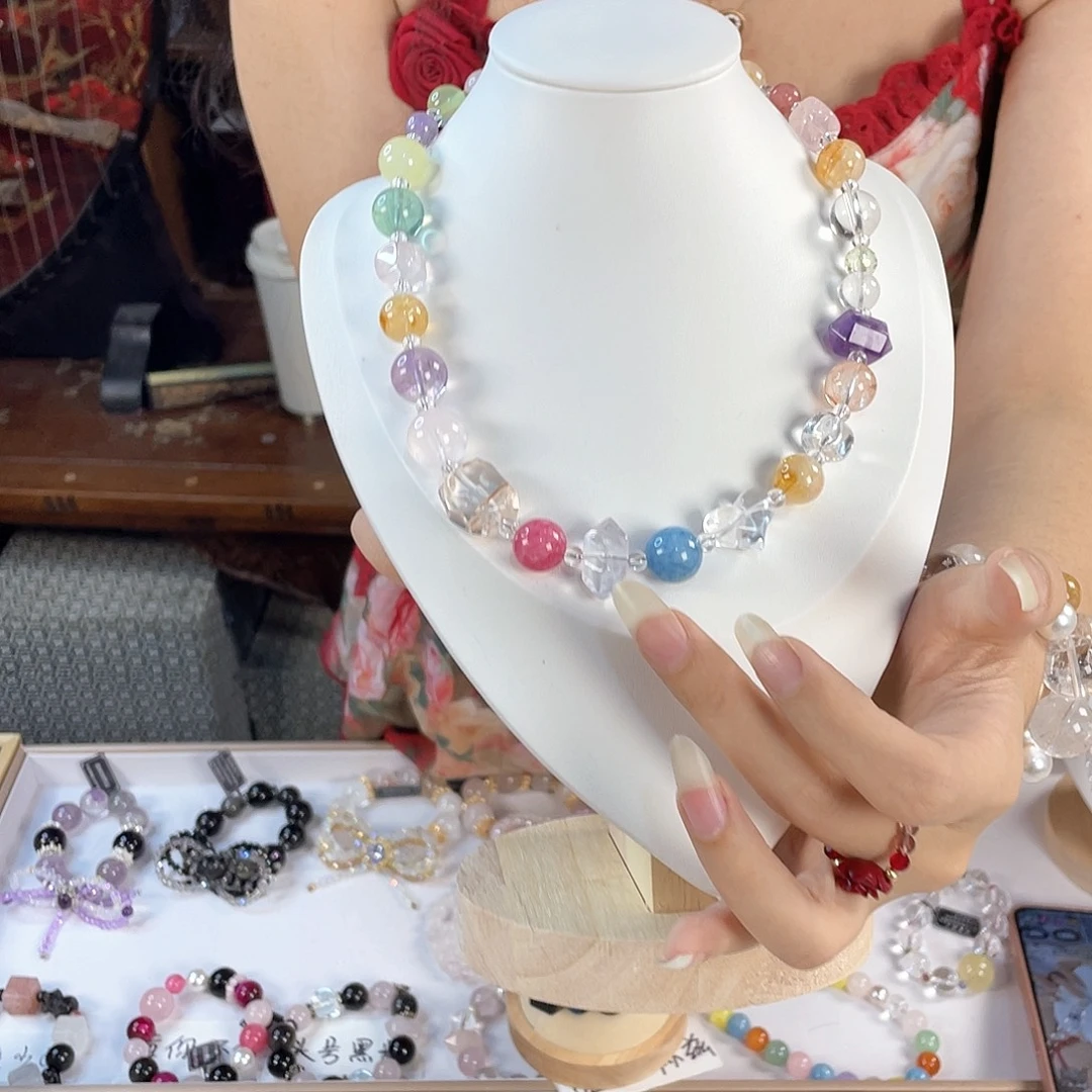 水晶手链银S925镀金镶嵌