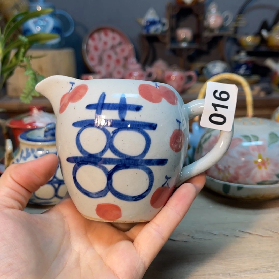 壶素浅陶瓷手工手绘