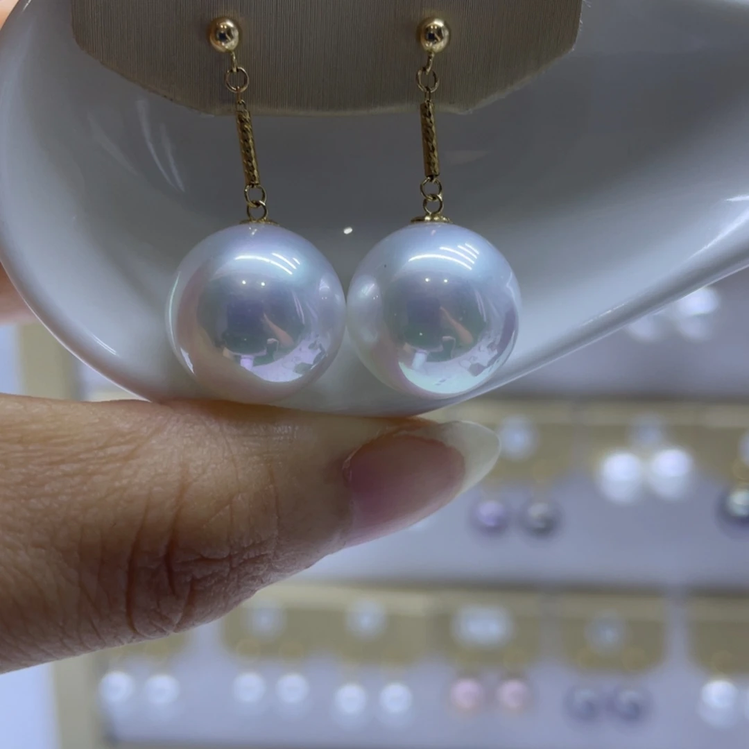 18K金镶嵌耳饰淡水珍珠