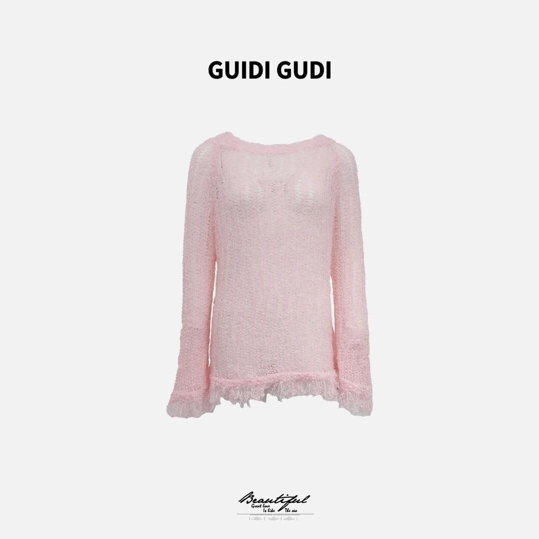 GUIDI GUDI【水果糖霜】气质休闲百搭时尚套头毛衣 X9510025H