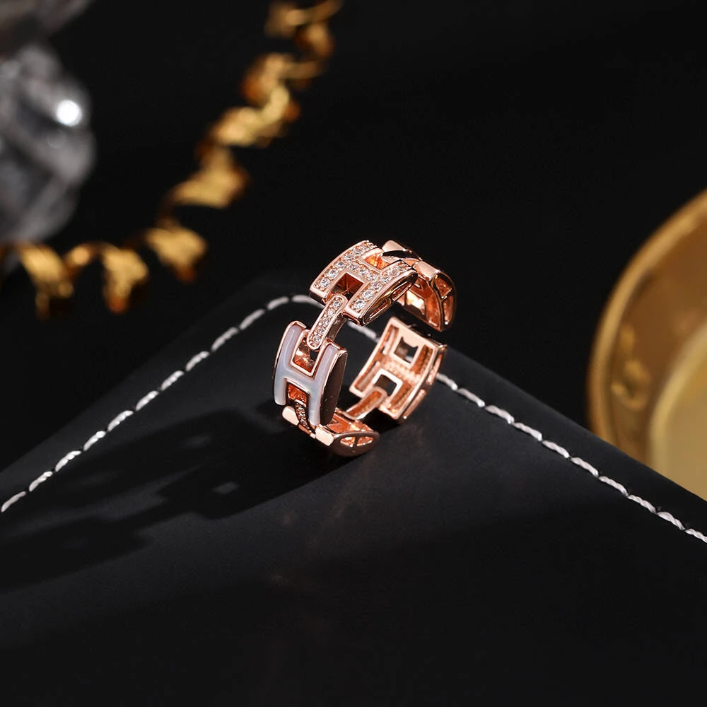 铜合金合成锆石戒指 《货号6396》H时尚气质百搭个性个性指环