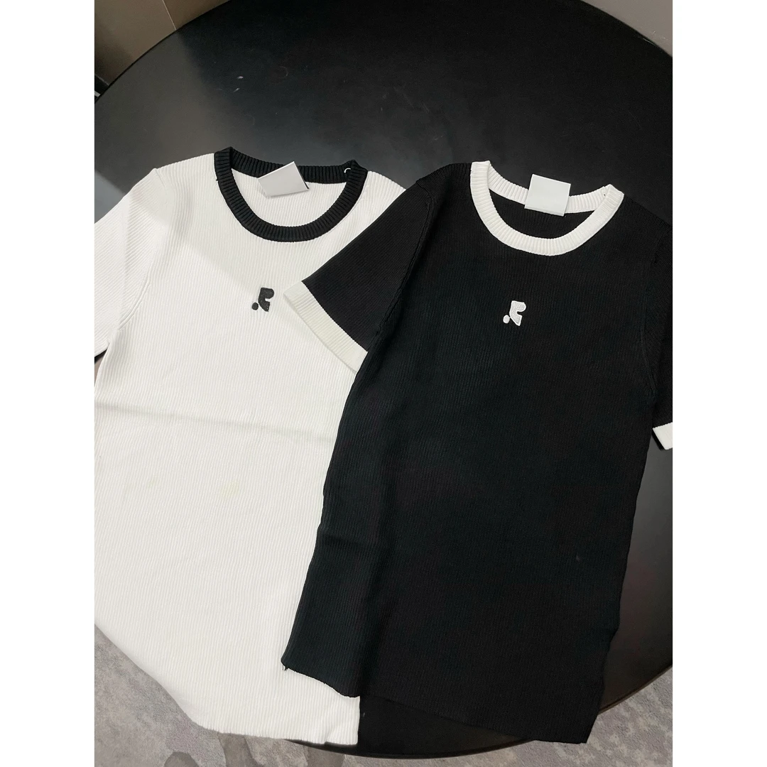 《An ni》【RR】夏季新品时尚轻薄修身短袖圆领针织上衣Ani-C266