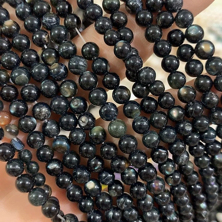 一条5mm黑叠贝圆珠