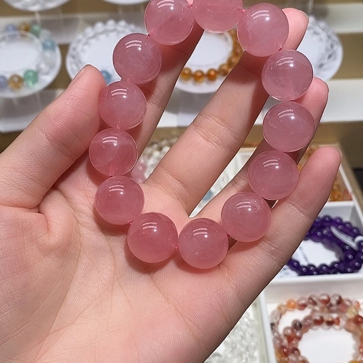 水晶手链未镶嵌粉水晶手链