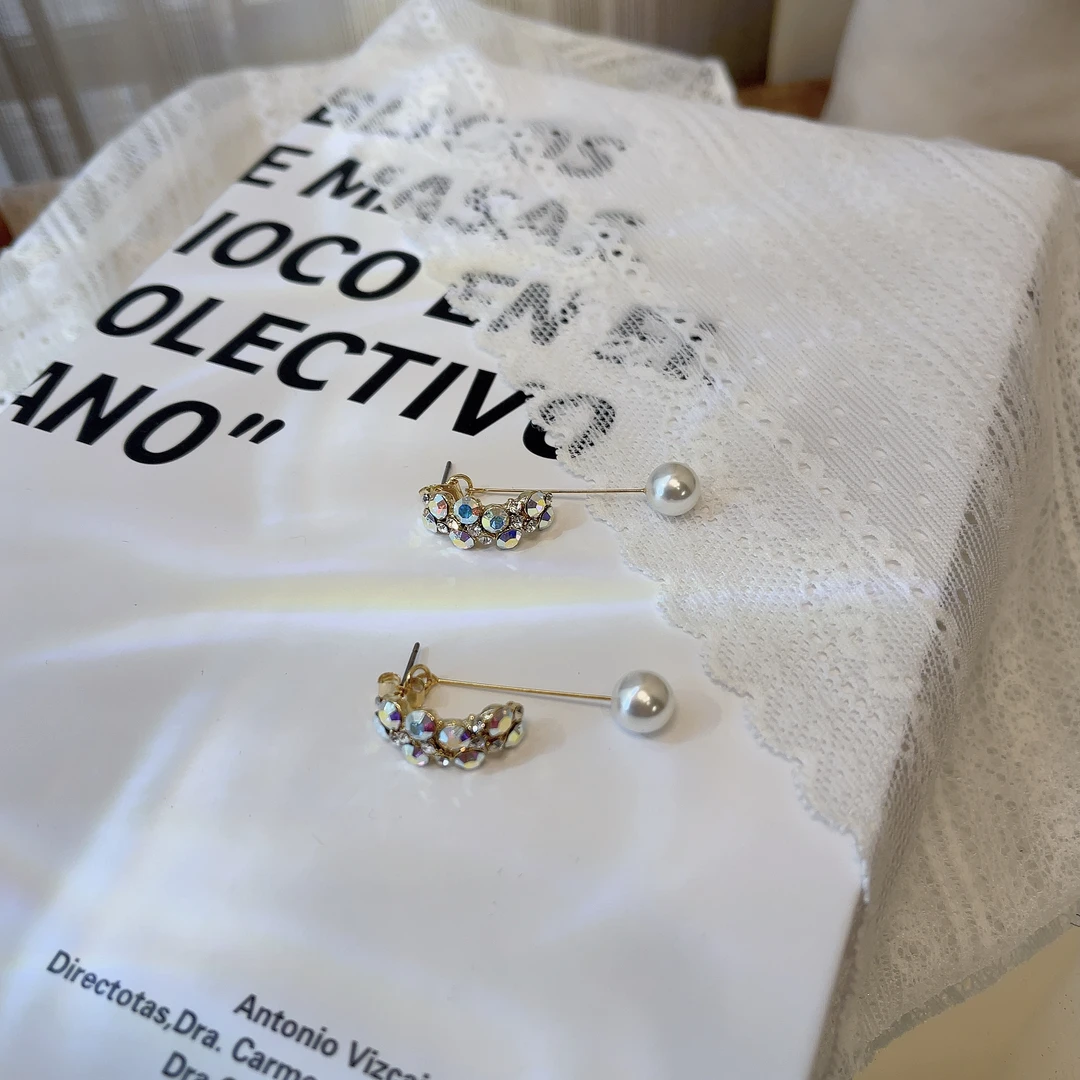 非金属合成锆石耳饰 W527韩系设计春夏甜美清新简约设计两戴耳坠