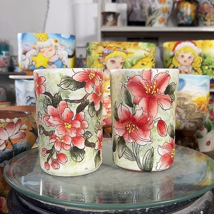 满38包邮 景德镇幸运花盆