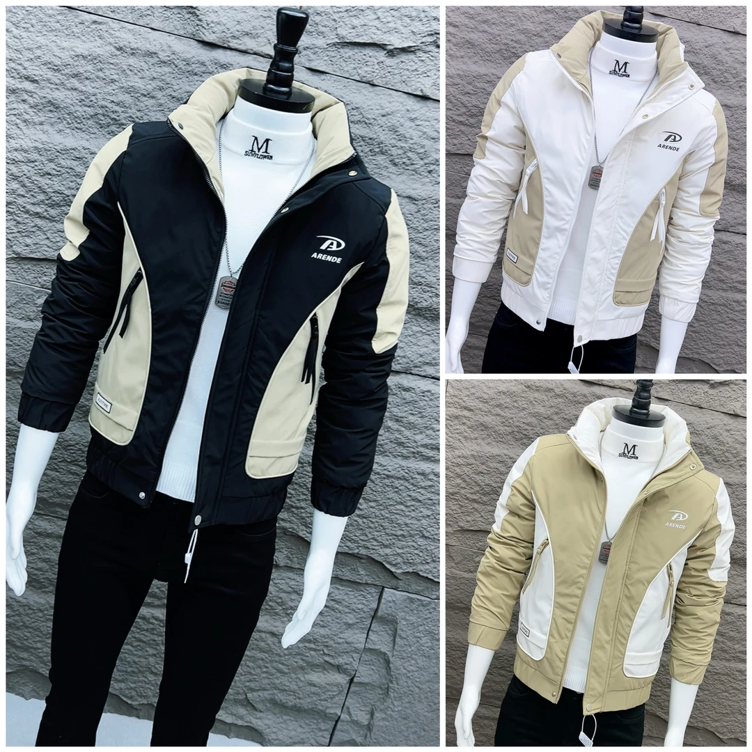 2025冬季外套男立领轻薄男士棉服网红修身短款保暖拼色炸街棉衣19