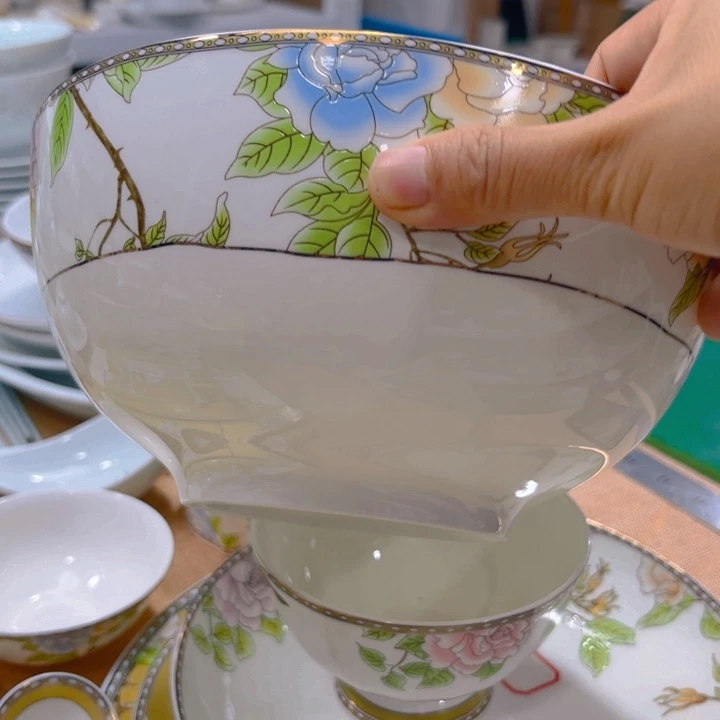 瓷片琴瑟和鸣八寸汤碗一个