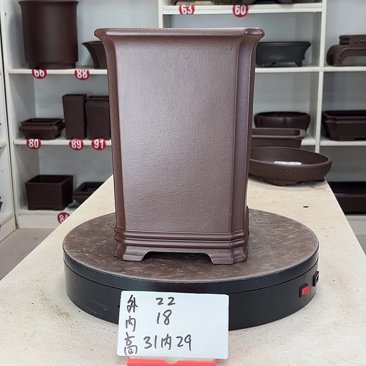 紫砂花盆切角千筒