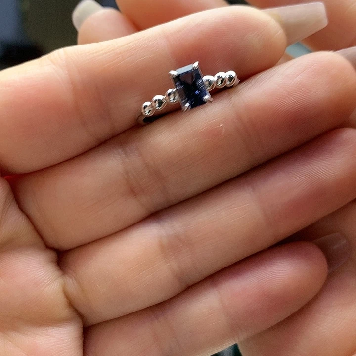 尖晶石戒指银S925镶嵌纯天然