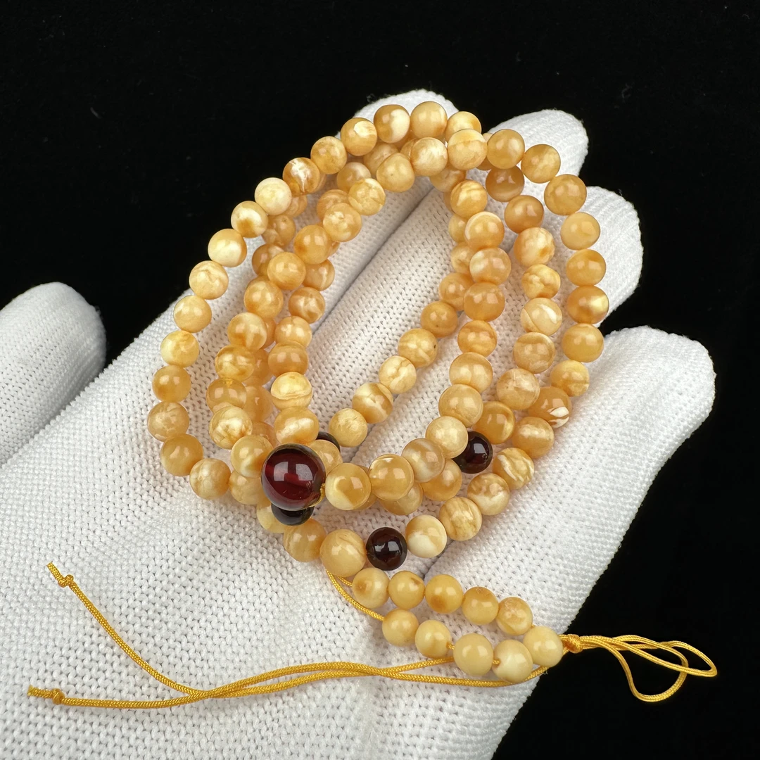 G1369天然原矿蜜蜡 脖挂 5mm 抖音基地质检发货