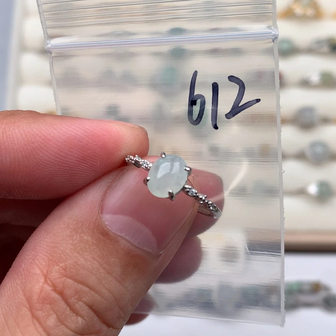 翡翠银S925镶嵌戒圈612