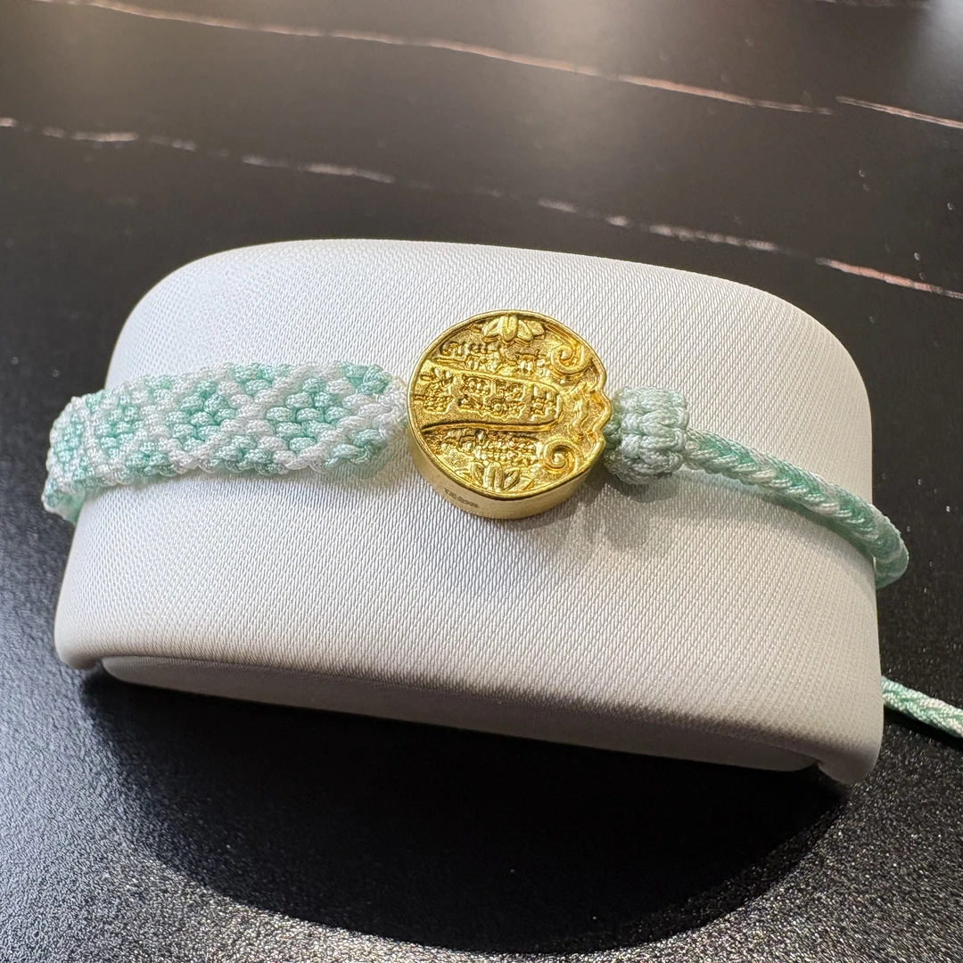 足金五路财神手编绳GA20250032