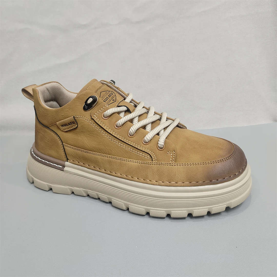 男鞋2025春秋新款复古户外马丁靴厚底百搭工装鞋高帮系带休闲板鞋