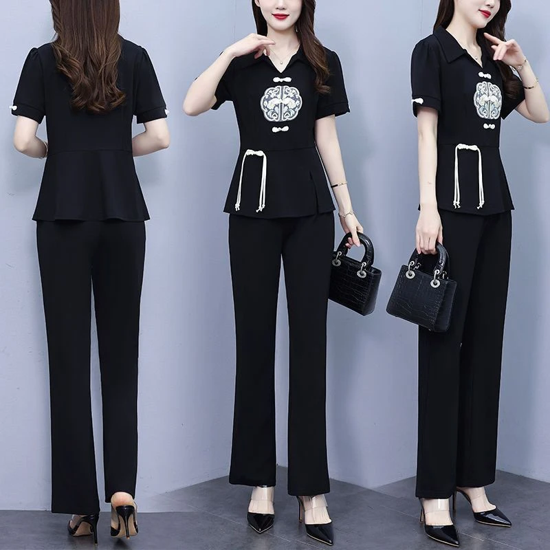 微胖mm休闲套装女士大码显瘦遮肉遮肚子洋气质妈妈装运动服两件套