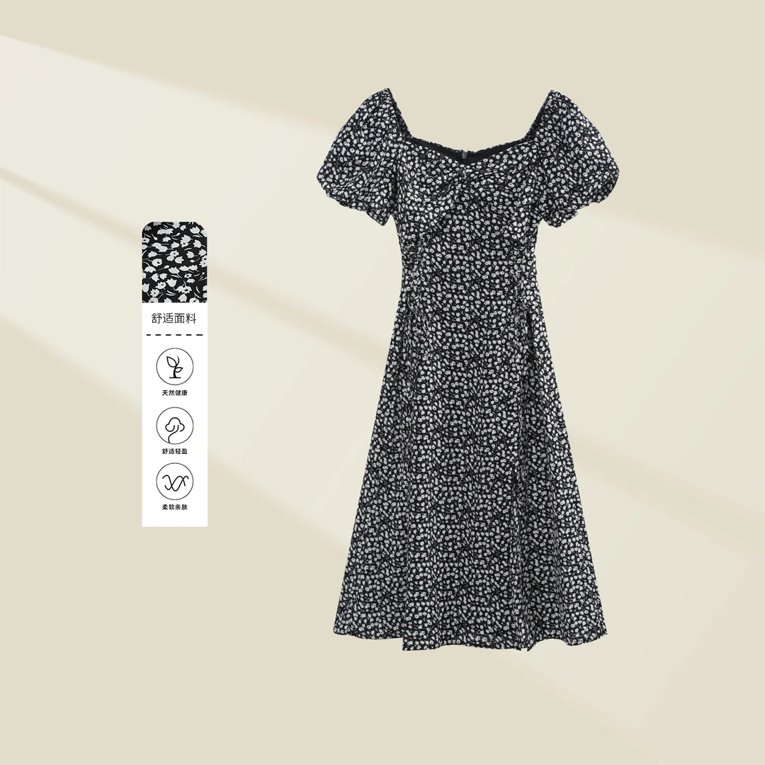 【小依专享】L3328089女装连衣裙碎花气质柔软时尚-8089