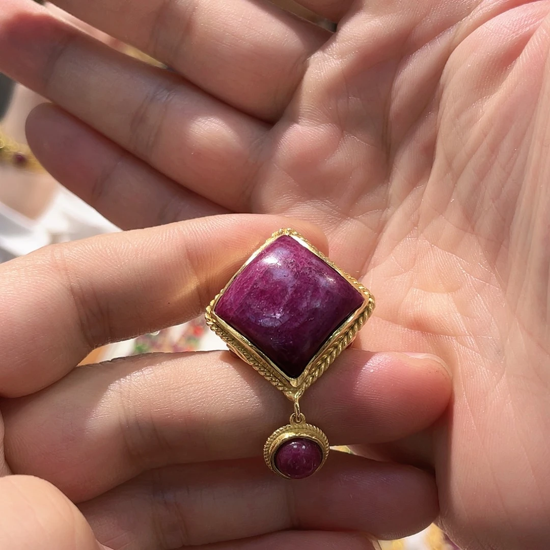 锦纶非金属戒指红宝