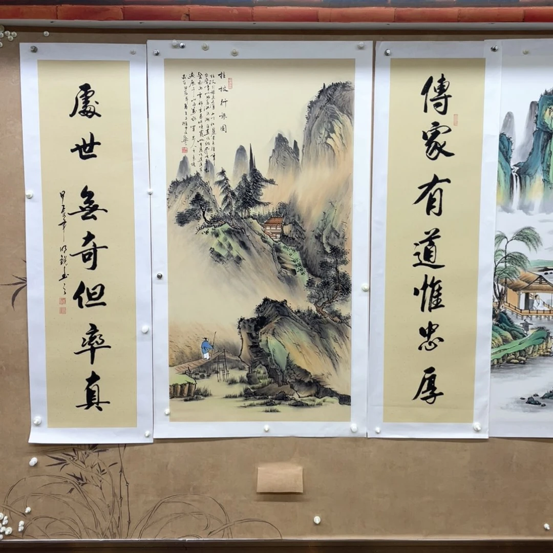 明***国画原创国画，精品山水