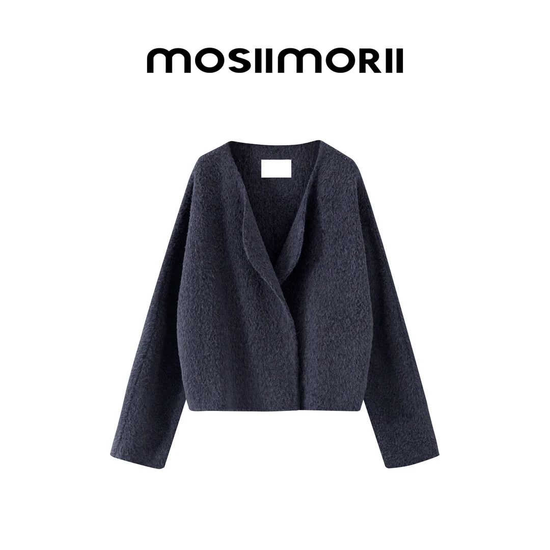 【烟城迷雾】短款轻奢气质设计师时尚苏力羊毛毛呢外套-MOSIIMORII