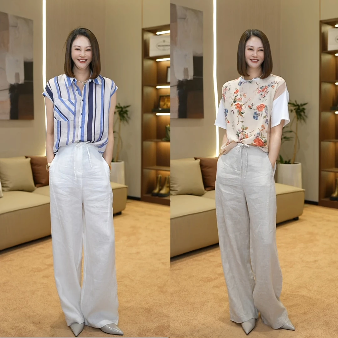 BARRIAILEN | 100%亚麻 法国进口雨露麻极简老钱休闲裤2415711