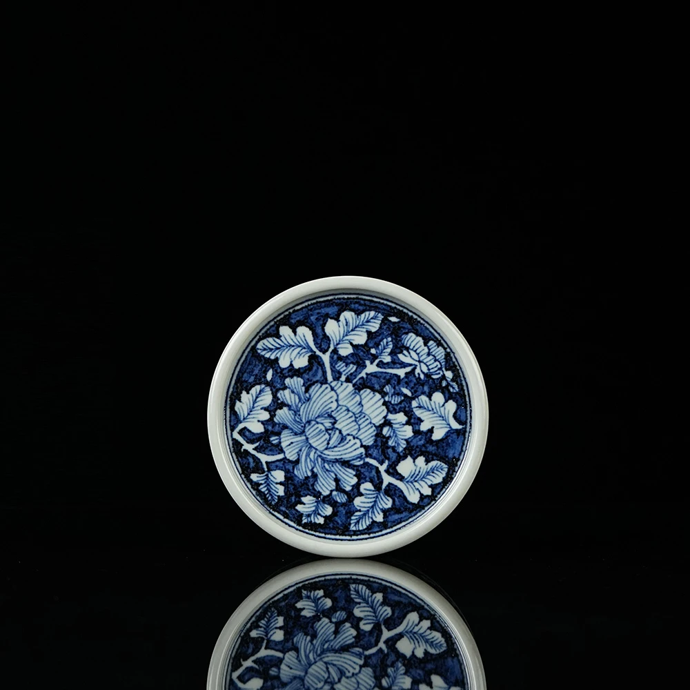 【利贞】地皮盛世牡丹盖置 瓷器盖置 直径9cm 纯手绘制YGYC412