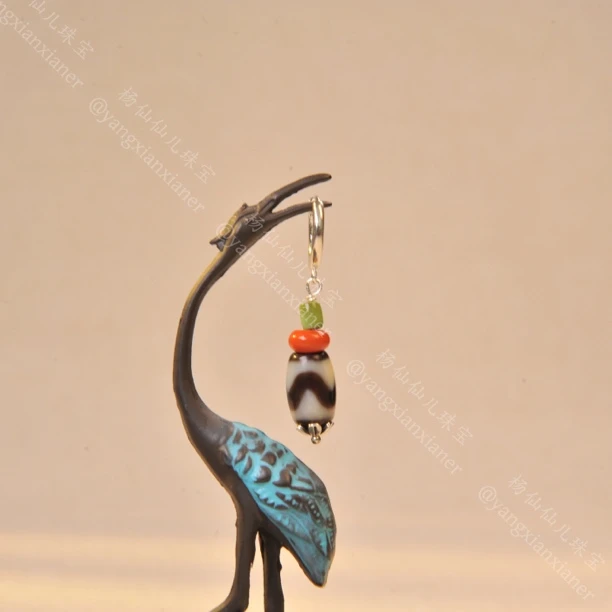 925银耳饰 【杨仙仙珠宝】银镶多宝耳扣一只-X5211自发