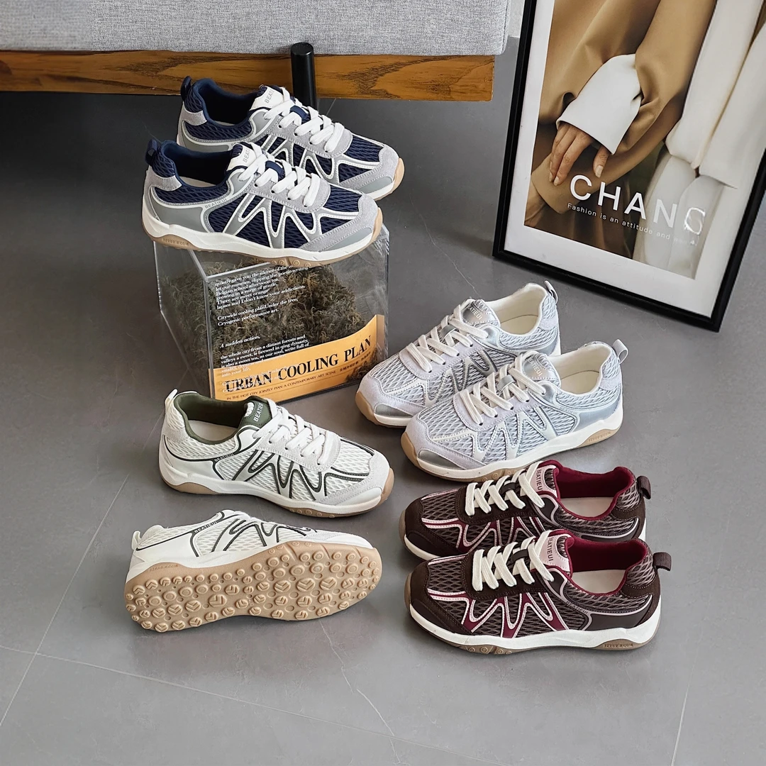 暮秋秋舒适透气网面德训鞋女2025年夏季休闲运动鞋老爹鞋跑步鞋女