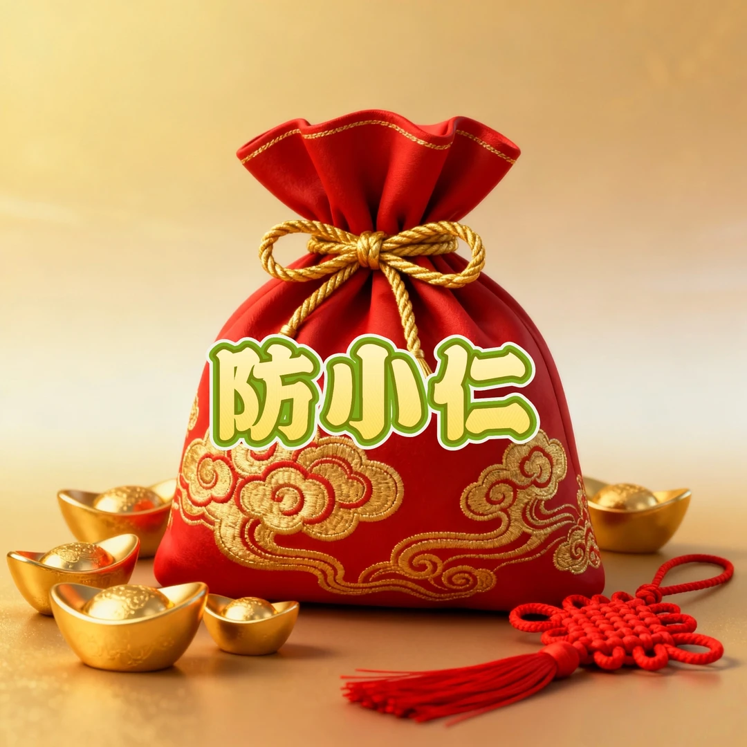 6号 防小仁 师傅手绘 生肖福袋挂饰