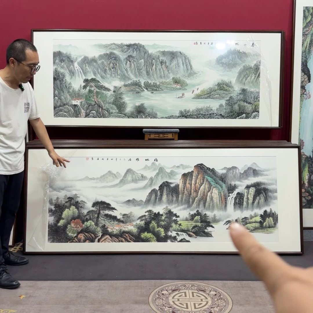 国画手绘作品带框210/80