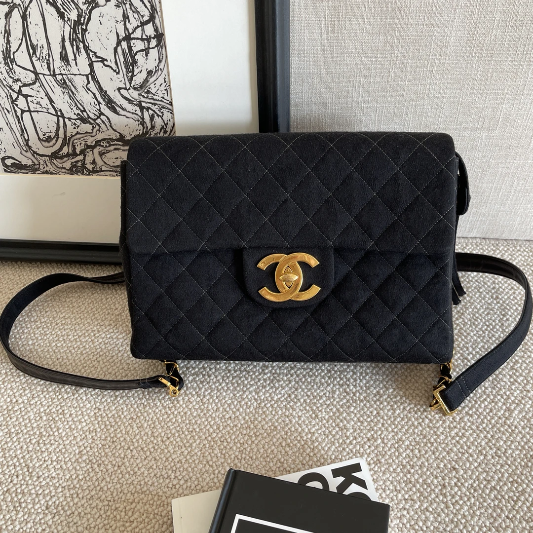 95新 Chanel/香奈儿 Chanel黑金贝嫂30中古双肩