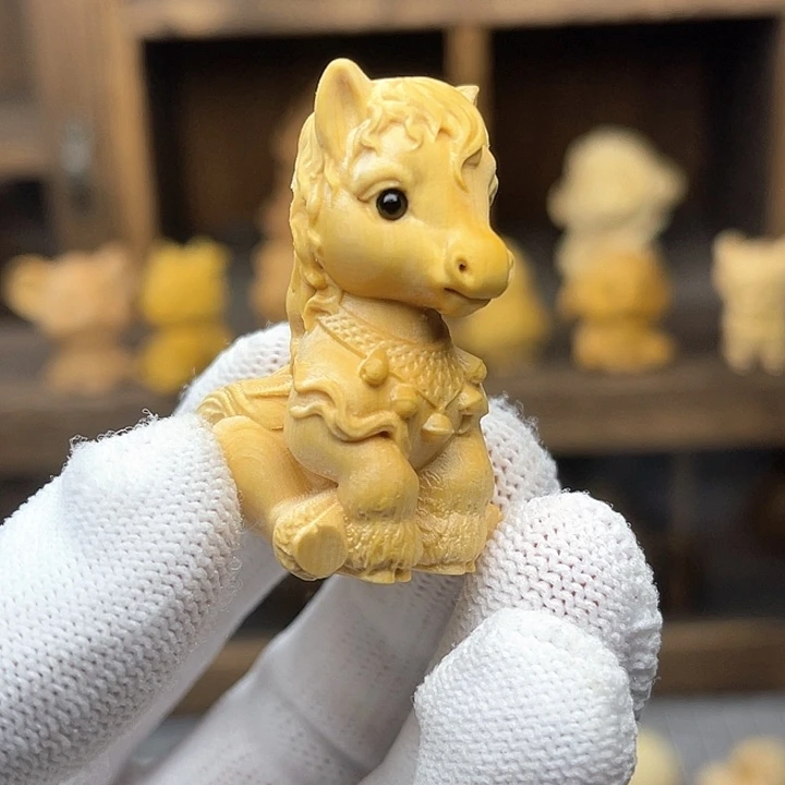 木黄杨木马马马挂件