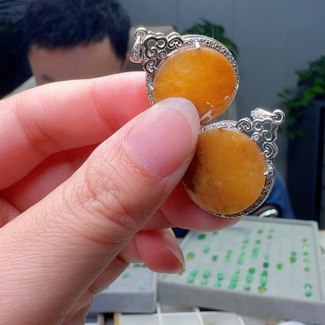 翡翠银S925镶嵌吊坠(不含链)多样性发货其一
