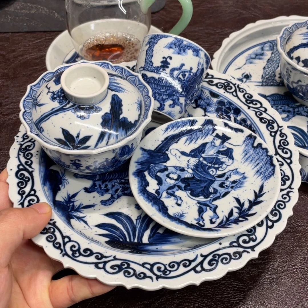 微瑕壶承景德镇纯手工手绘四件套