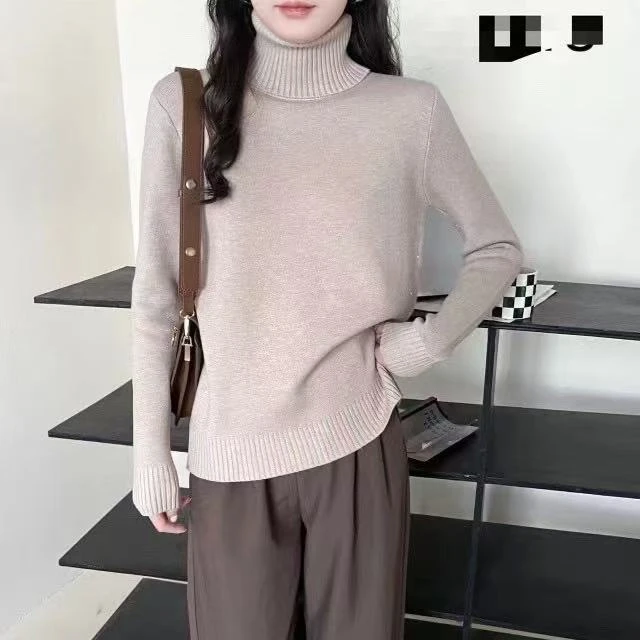 靓衣坊 一体绒保暖加厚亮丝双领毛衣