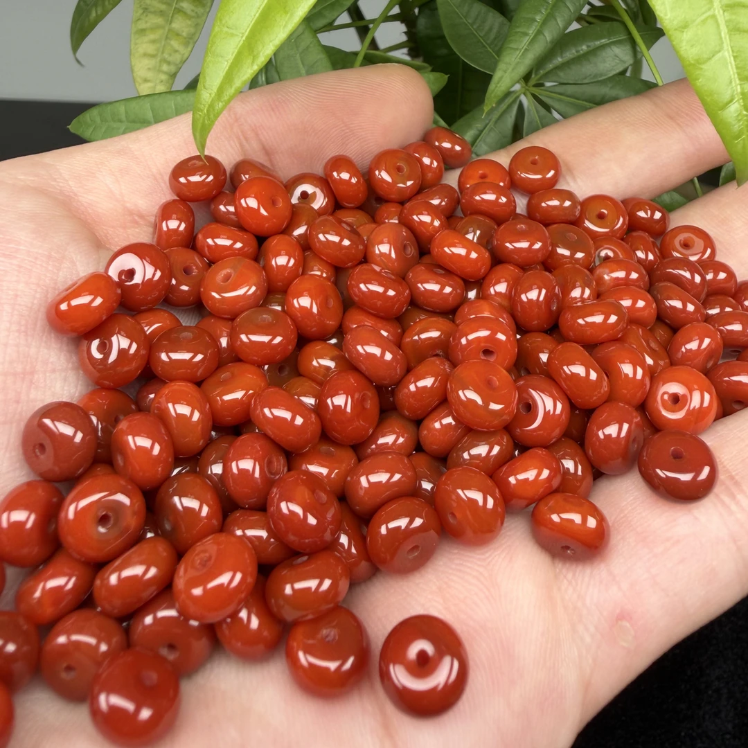 柿子红卡4*8mm十片一组火焰纹单珠配饰