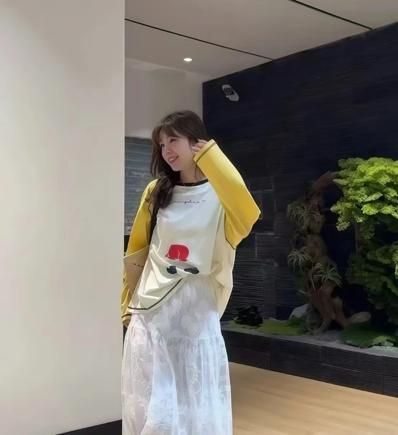 温柔瑶-十三行上新#韩系慵懒感插肩袖宽松上衣#99922