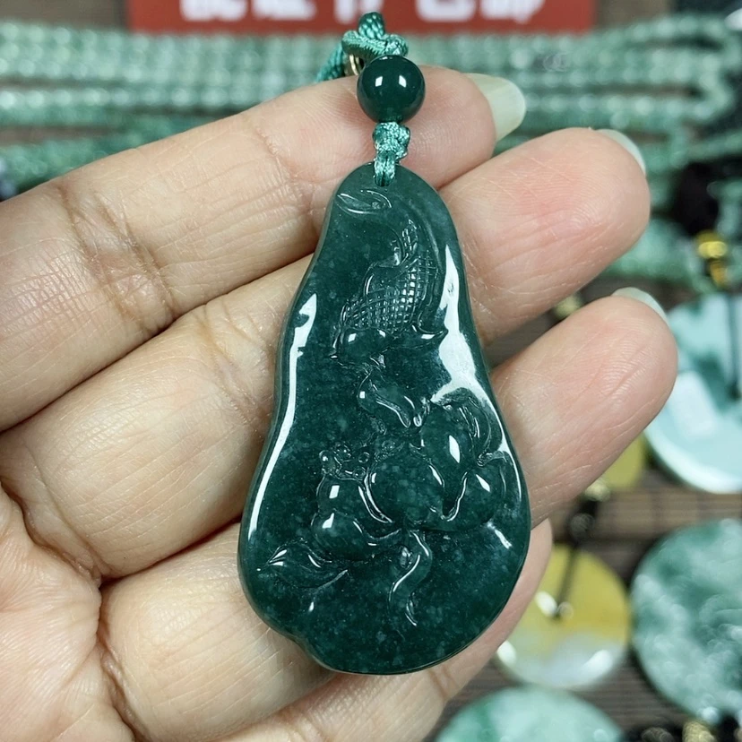 【闪购商品】翡翠颈饰未镶嵌玉吊坠翡翠玉连连有鱼连年有余