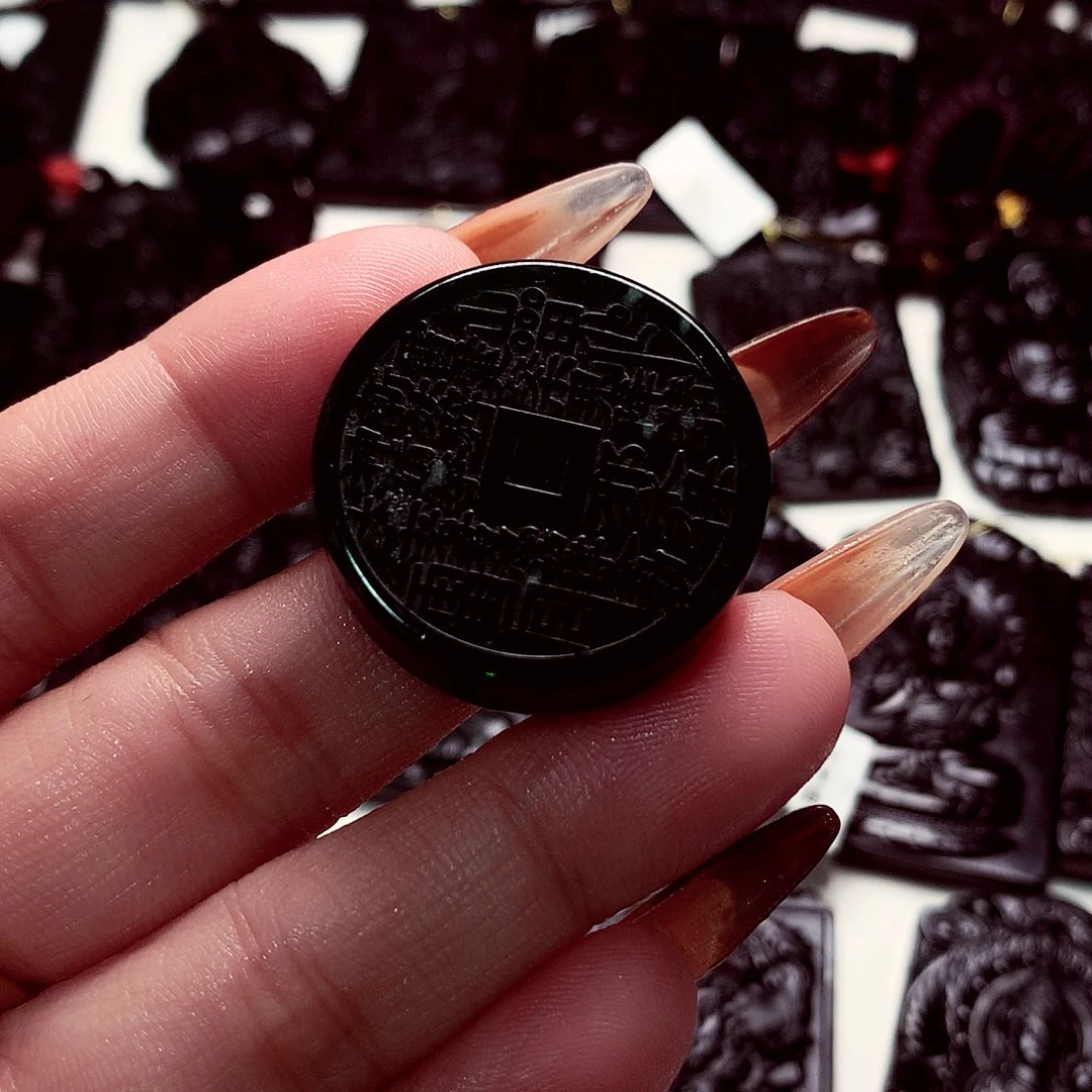 翡翠未镶嵌颈饰天然缅料a货钢琴黑特色题材挂件