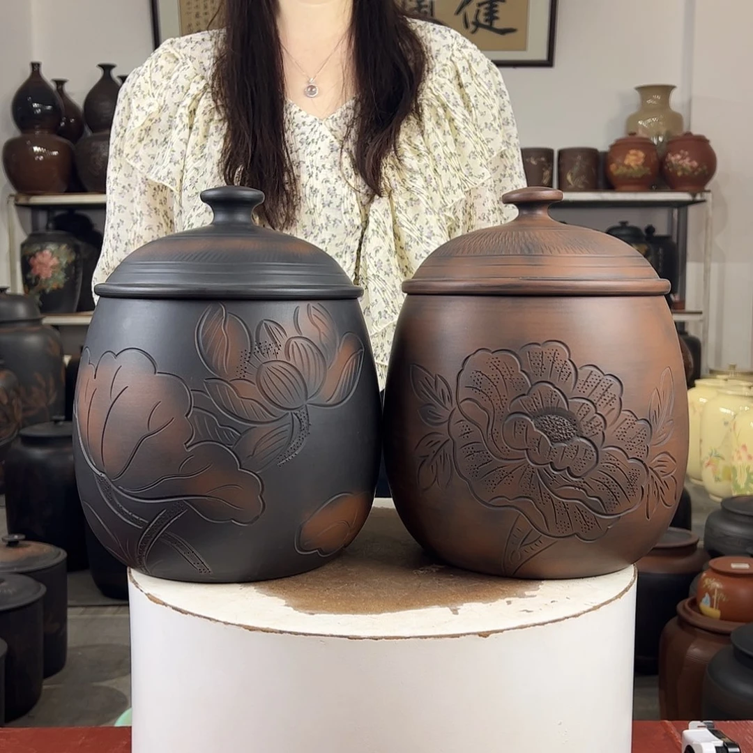 600克左右醒茶罐一对正品纯手工