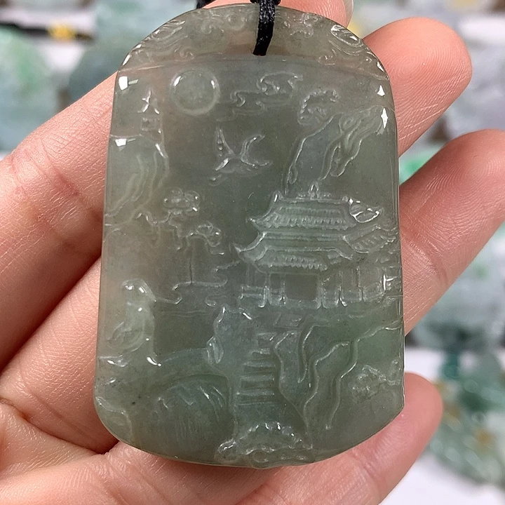 翡翠未镶嵌颈饰山水福利